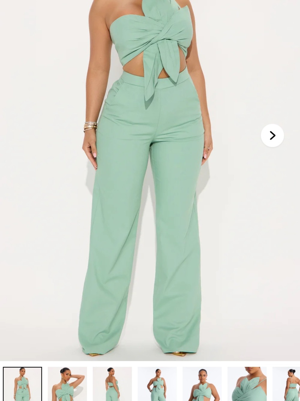 Fashion Nova Mint Green High-Waist Wide Leg Pants